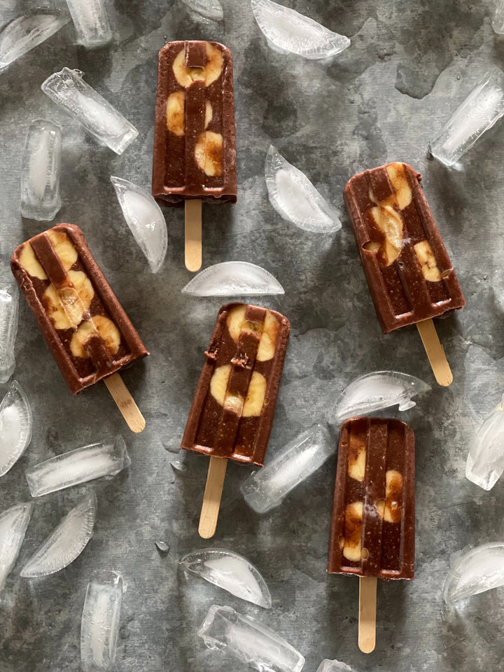 Chocolate Banana Protein Popsicles